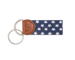 Patriotic Stars Needlepoint Keychain