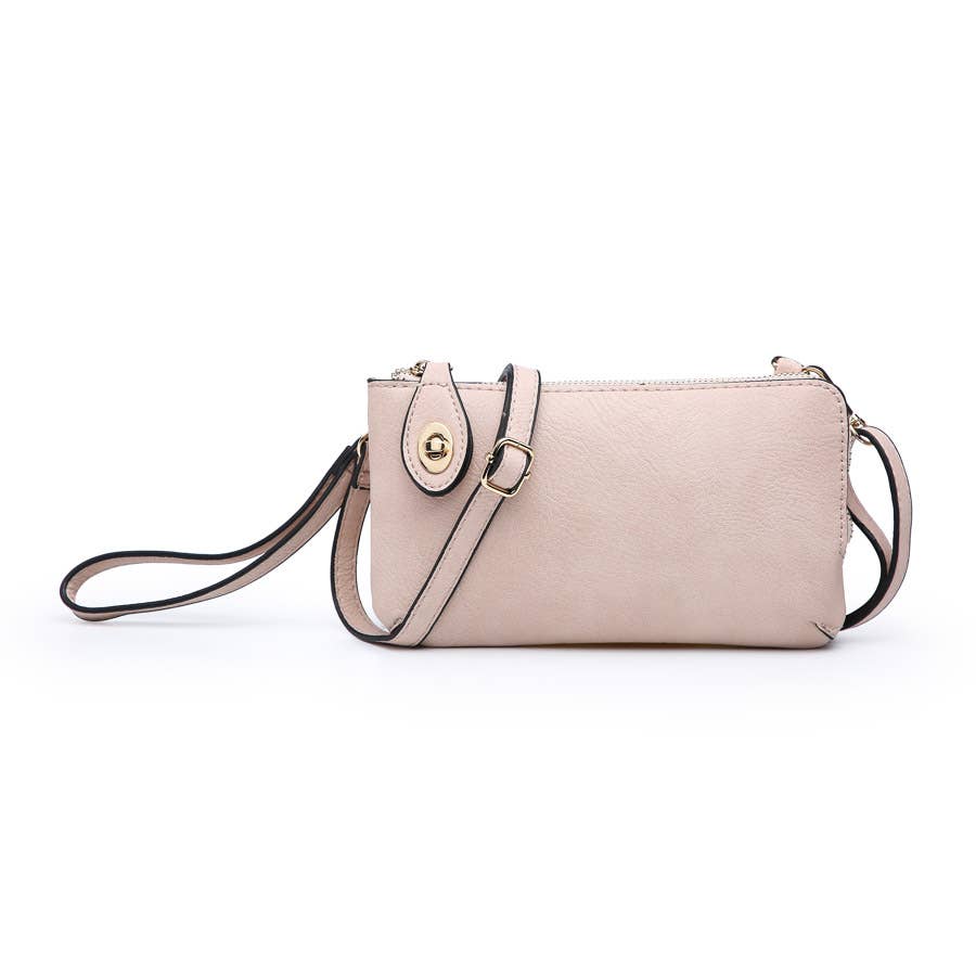Kendall Twist Lock Crossbody/Wristlet- Light Pink