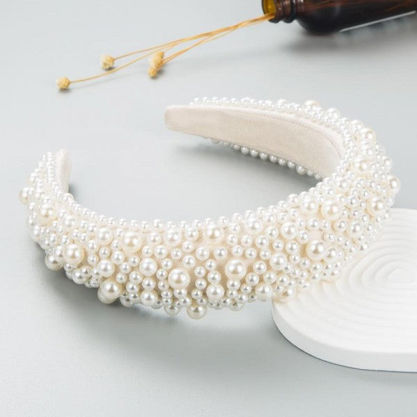 Monochromatic Pearl Studded Headband