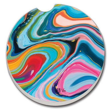 Hello Color - Swirl Absorbent Stone Car Coaster
