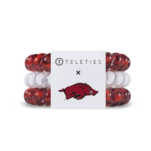 Load image into Gallery viewer, University of Arkansas Teleties Large 3-Pack Hair Ties