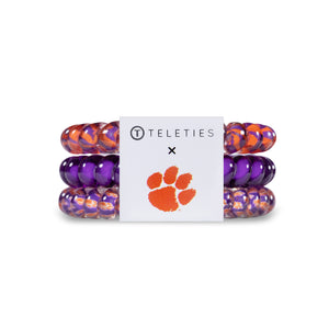 Clemson University Teleties Small 3-Pack Hair Tie