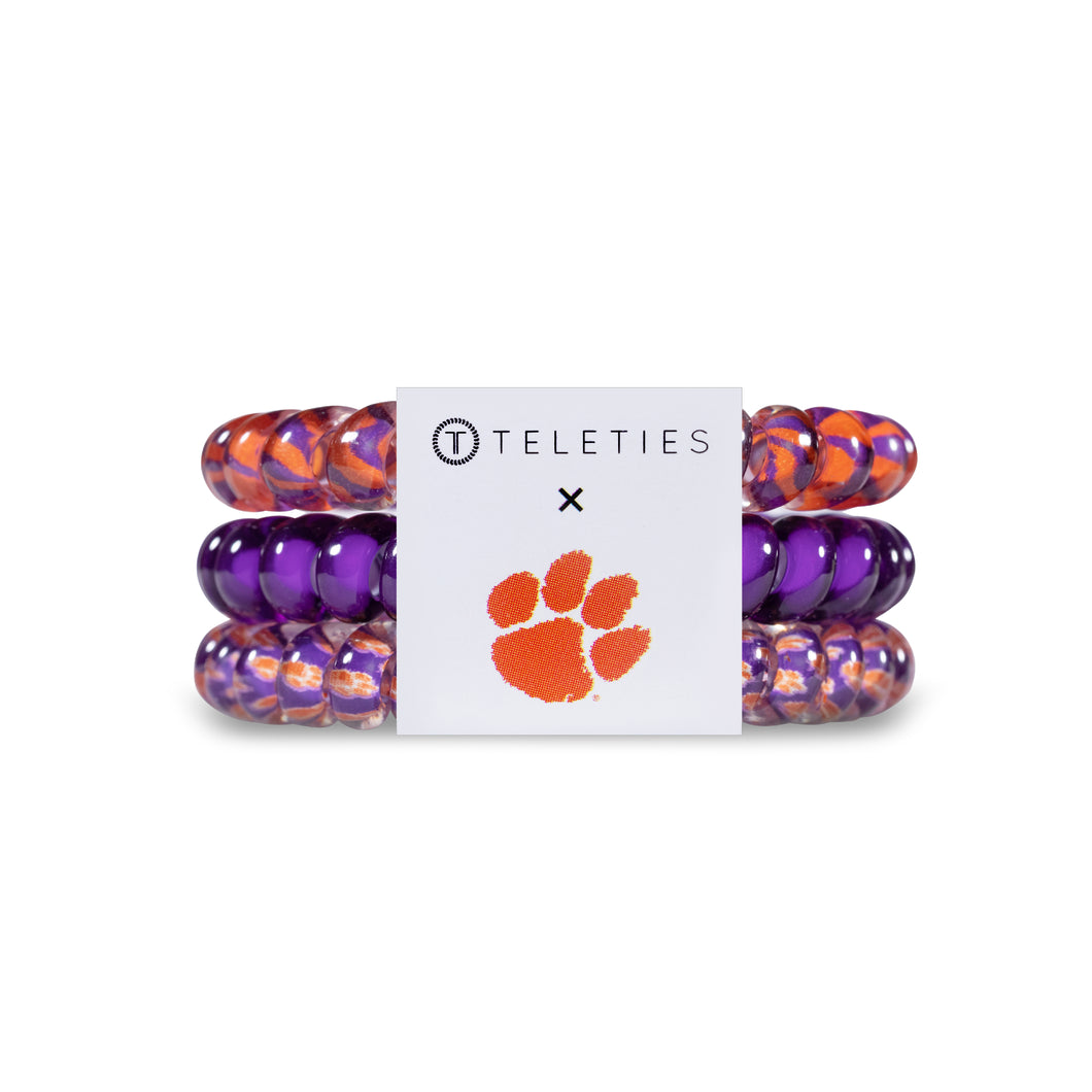 Clemson University Teleties Small 3-Pack Hair Tie