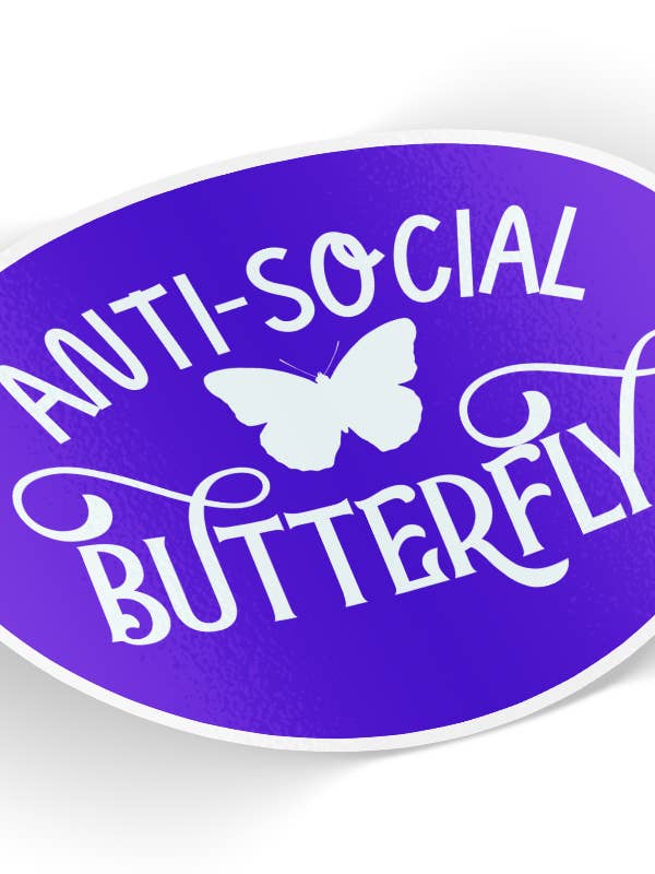 Anti-Social Butterfly Decal Sticker