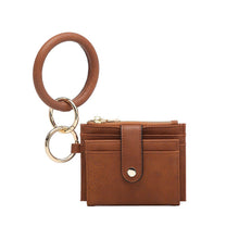 Load image into Gallery viewer, Sammie Mini Snap Wallet w/ Ring- Brown