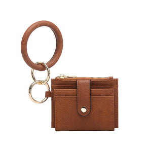 Sammie Mini Snap Wallet w/ Ring- Brown