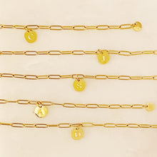 Load image into Gallery viewer, Linked Chain Initial Charm Bracelets