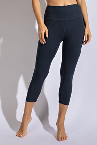 Original Buttery Super Soft Capri length, high waist band leggings- Black