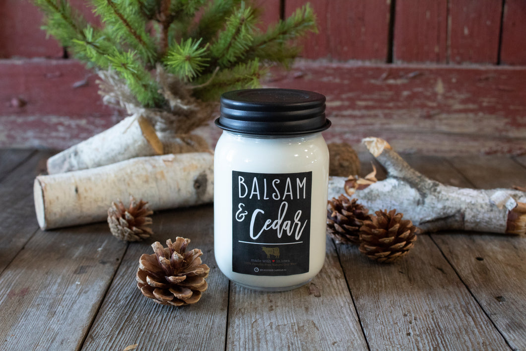 Farmhouse Collection Mason Jar Candle 13oz -Balsam & Cedar