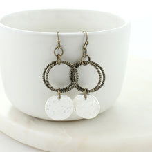 Load image into Gallery viewer, Silver Disc &amp; Vintage Loop Earrings