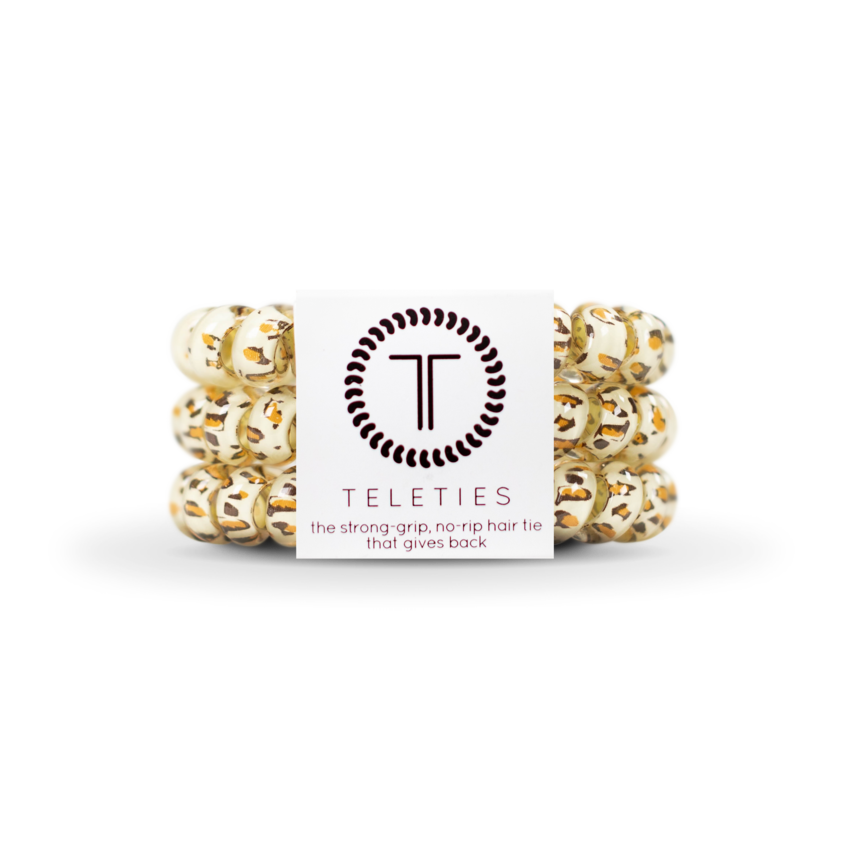 Leopard Teleties Large 3-Pack Hair Ties