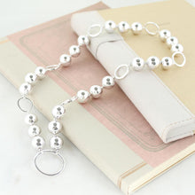 Load image into Gallery viewer, Circle Beads Necklace Silver 23&quot;