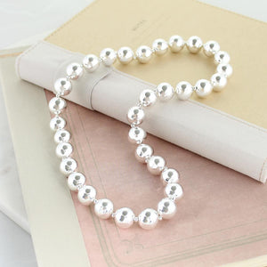 Silver Pearl Stretch Necklace