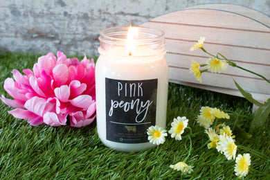 Farmhouse Collection Mason Jar Candle 13oz - Pink Peony