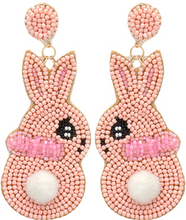Load image into Gallery viewer, Pink Easter Bunny Beaded Earrings