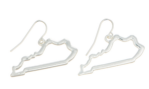 Silver Tone Kentucky Fishhook Earrings