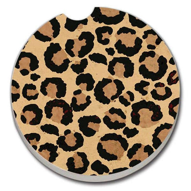 Leopard Print Absorbent Stone Car Coaster 1 Pk