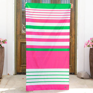Quick Dry Landry Beach Towel Hot Pink/Kelly- 34