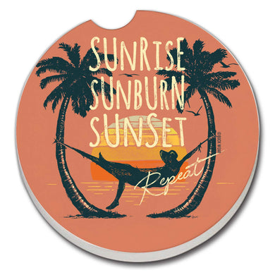 Sunset Repeat Absorbent Stone Car Coaster