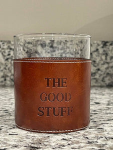 The Good Stuff Faux Leather Rocks Glass