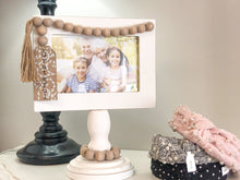 Load image into Gallery viewer, Wood Tabletop 4X6 Photo Frame on Pedestal and Blessing Beads- 3 Styles