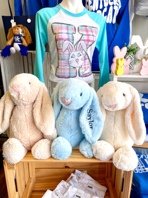 Plush Bunny With Name Embroidery In 3 Colors