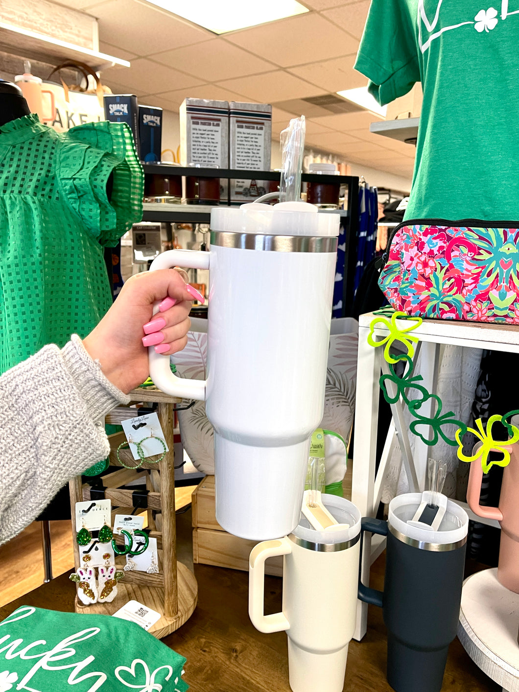 White 40 oz Stainless Steel Tumbler