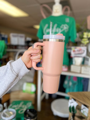 Peachy Pink 40 oz Stainless Steel Tumbler