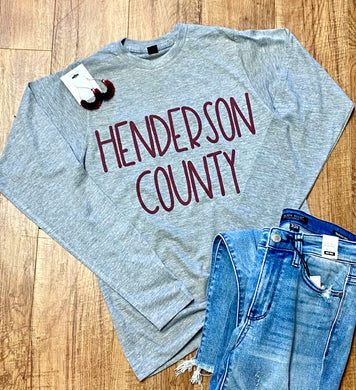 Henderson County Spirit Tee- Gray