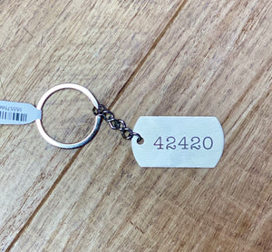 42420 Zip Code Dog Tag Keychain
