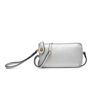 Kendall Crossbody/Wristlet- Bright Silver