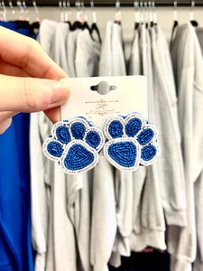 Kentucky Beaded Paw Print Earrings