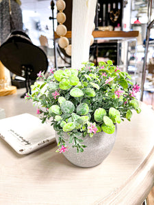 Artificial Flowers in Planter- 3 Color Options