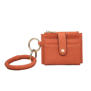 Sammie Mini Snap Wallet w/ Ring- Burnt Coral