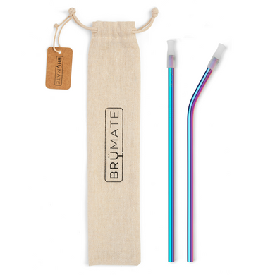 Brumate Stainless Steel Reusable Imperial Pint Straws | Rainbow Titanium
