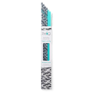 Incognito Camo + Aqua Reusable Straw Set – LandyLane Boutique