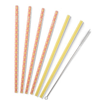 Load image into Gallery viewer, Swig Pink Lemonade &amp; Yellow Reusable Straw Set